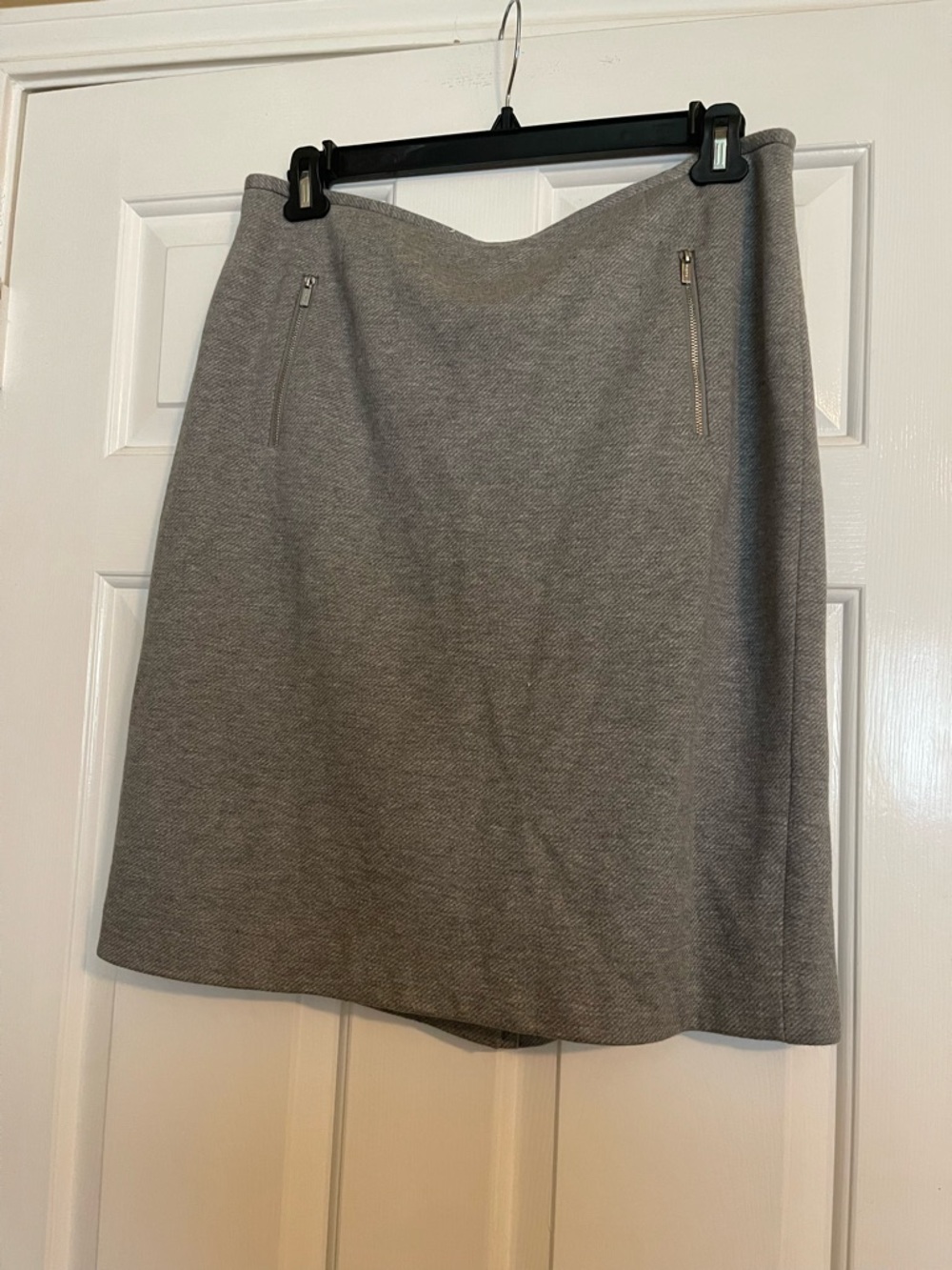 Calvin Klein Gray Pencil Skirt with Zipper Details